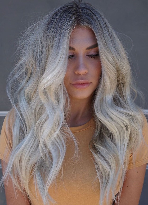 White Blonde Highlights Root Stretch