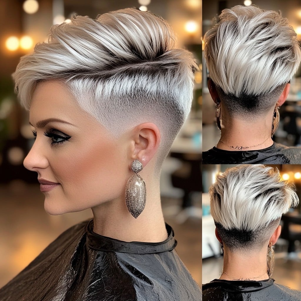 Icy Platinum Undercut Pixie Hair