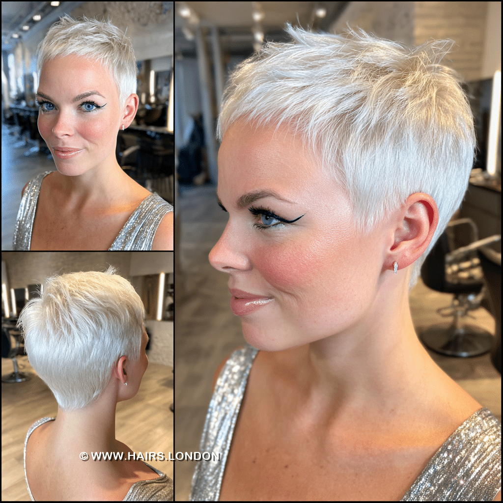 Snowy Platinum Pixie Hair