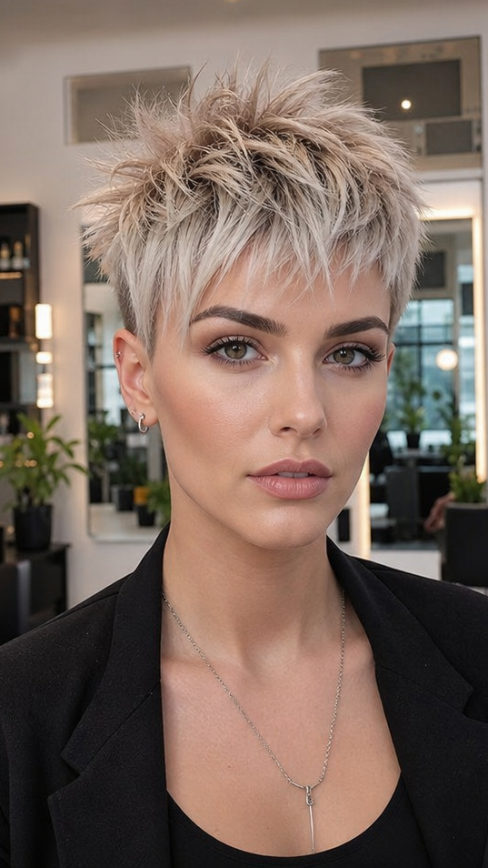 51 Stunning Undercut Pixie Style Ideas For This Season Frosted Champagne Blonde Hair