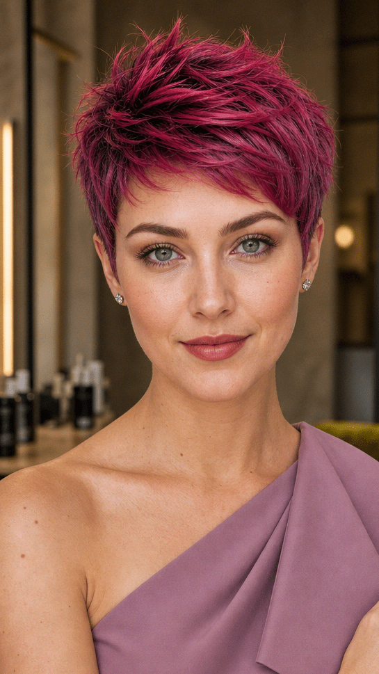 60 Stunning Undercut Pixie Style Ideas For This Season Vivid Raspberry Magenta Hair