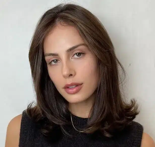 Medium Haircut with Flipped Ends