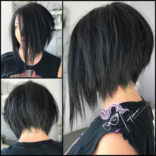Angled Bob with Unique Layers