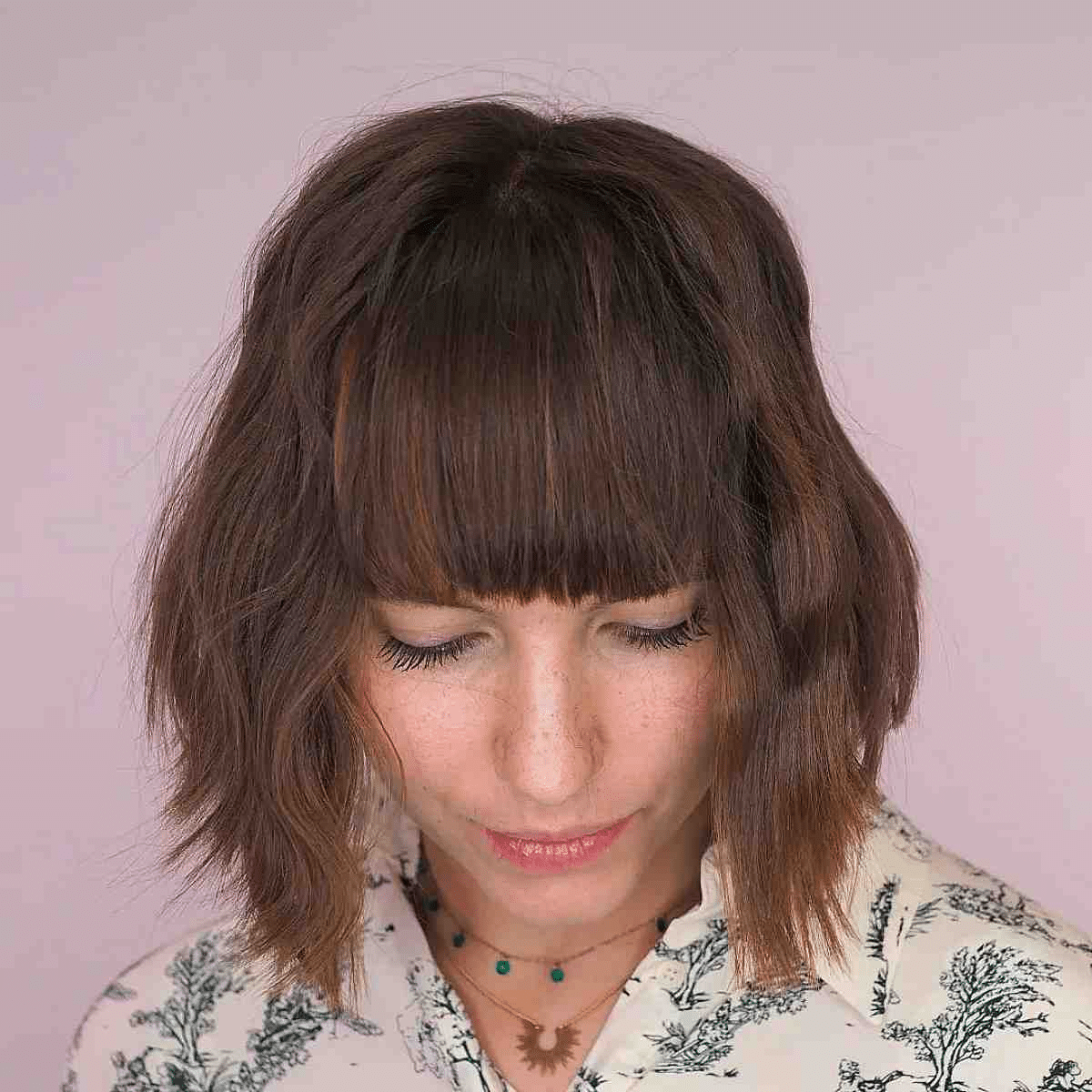 Blunt Inverted Bob with Textured Ends