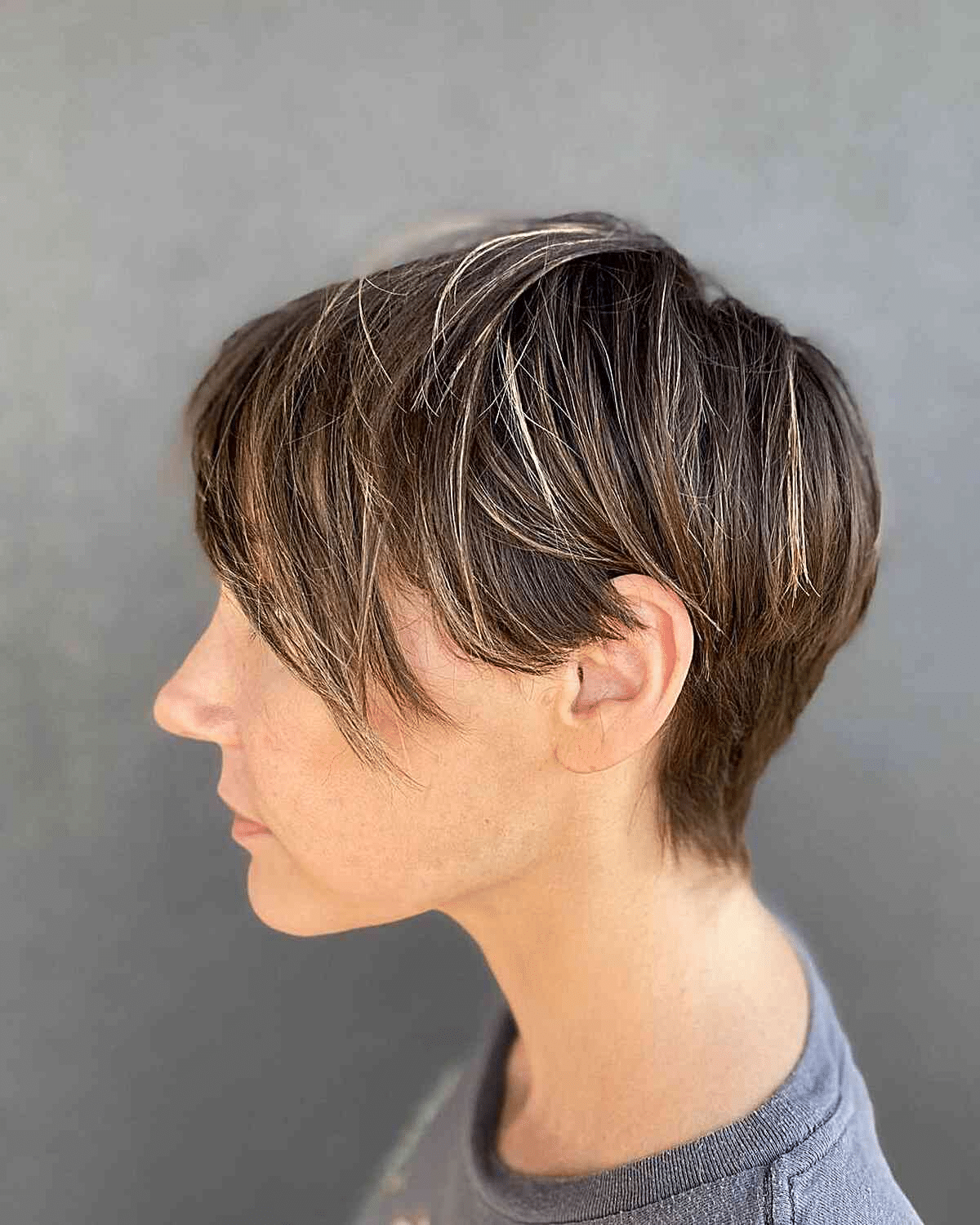 Caramel Highlights on A Pixie Cut