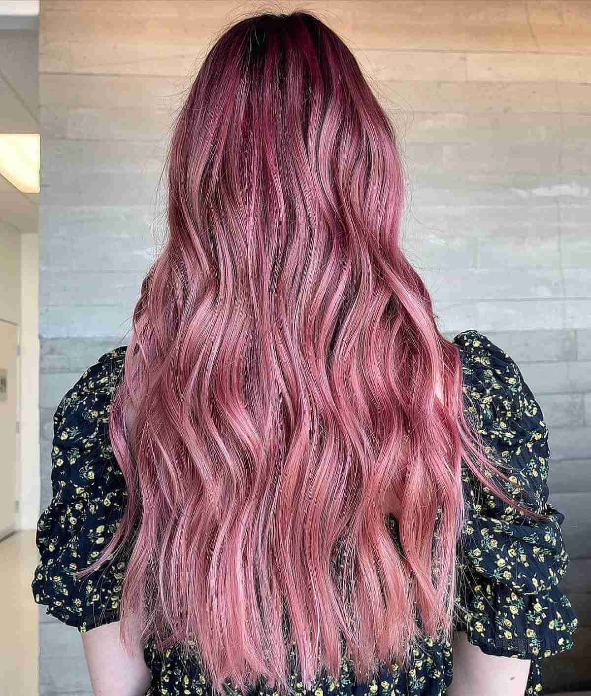 Cool-Toned Rose Gold Balayage Color