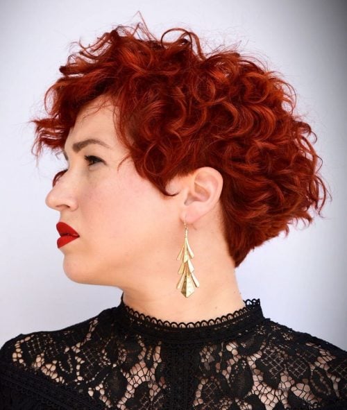 Curls with A Bright Red Hair Color