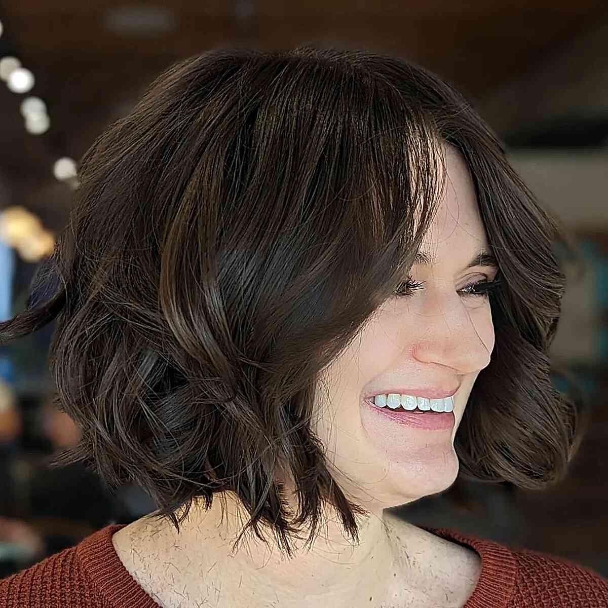 Deep Brown Bob with Denser Waves