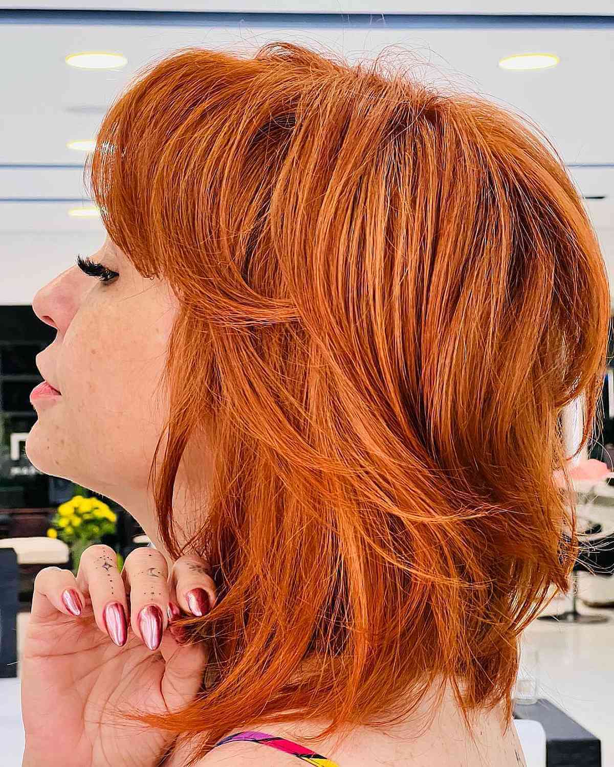 Ginger Layered Shaggy Bob