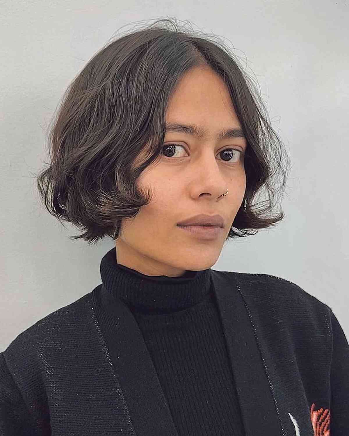 Middle Part Waves on Short Hair Length