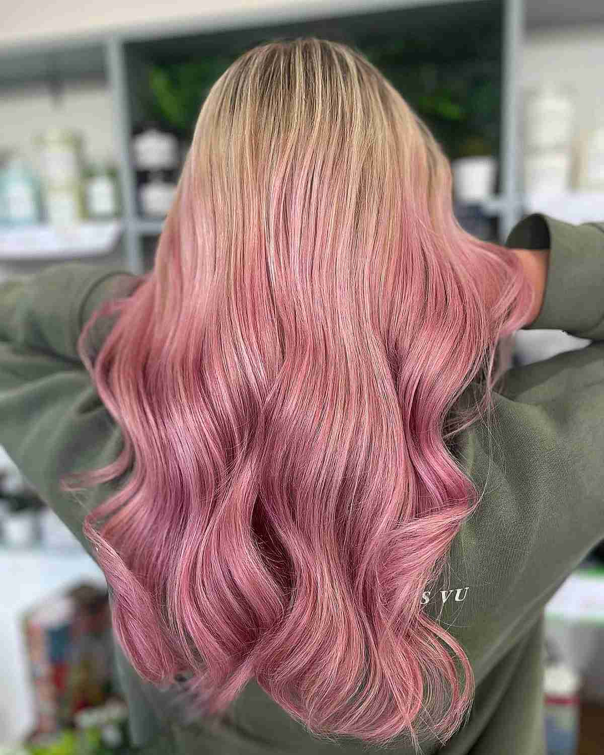Pink Ombre on Blonde Hair