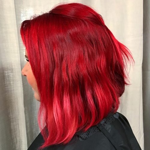 Shoulder-Length Bright Auburn Red Shade