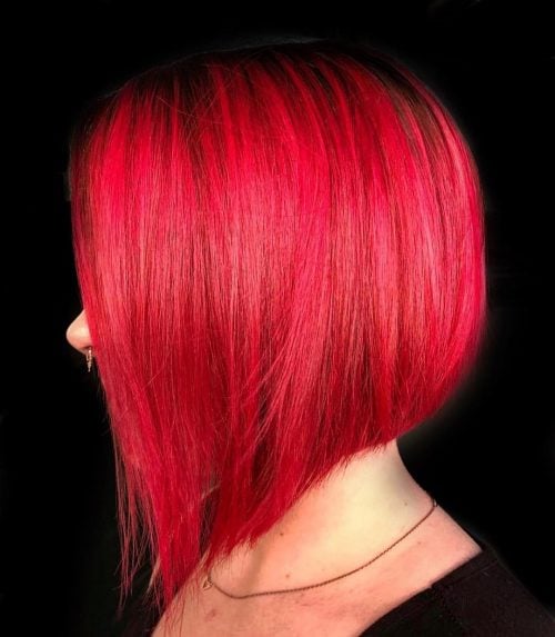 Trendy Short Bright Red Hair Color