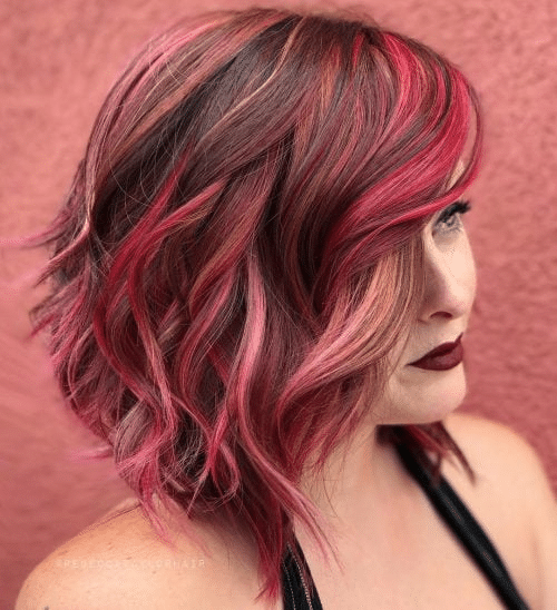 Velvet Dark Red Highlights