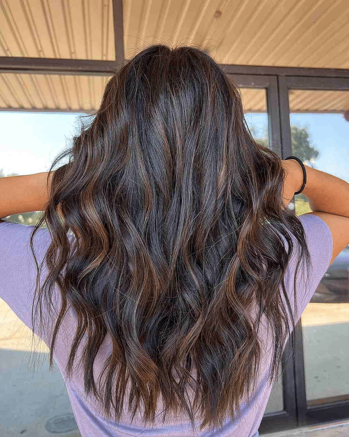 Warm Chocolate Blonde Highlights on Dark Hair