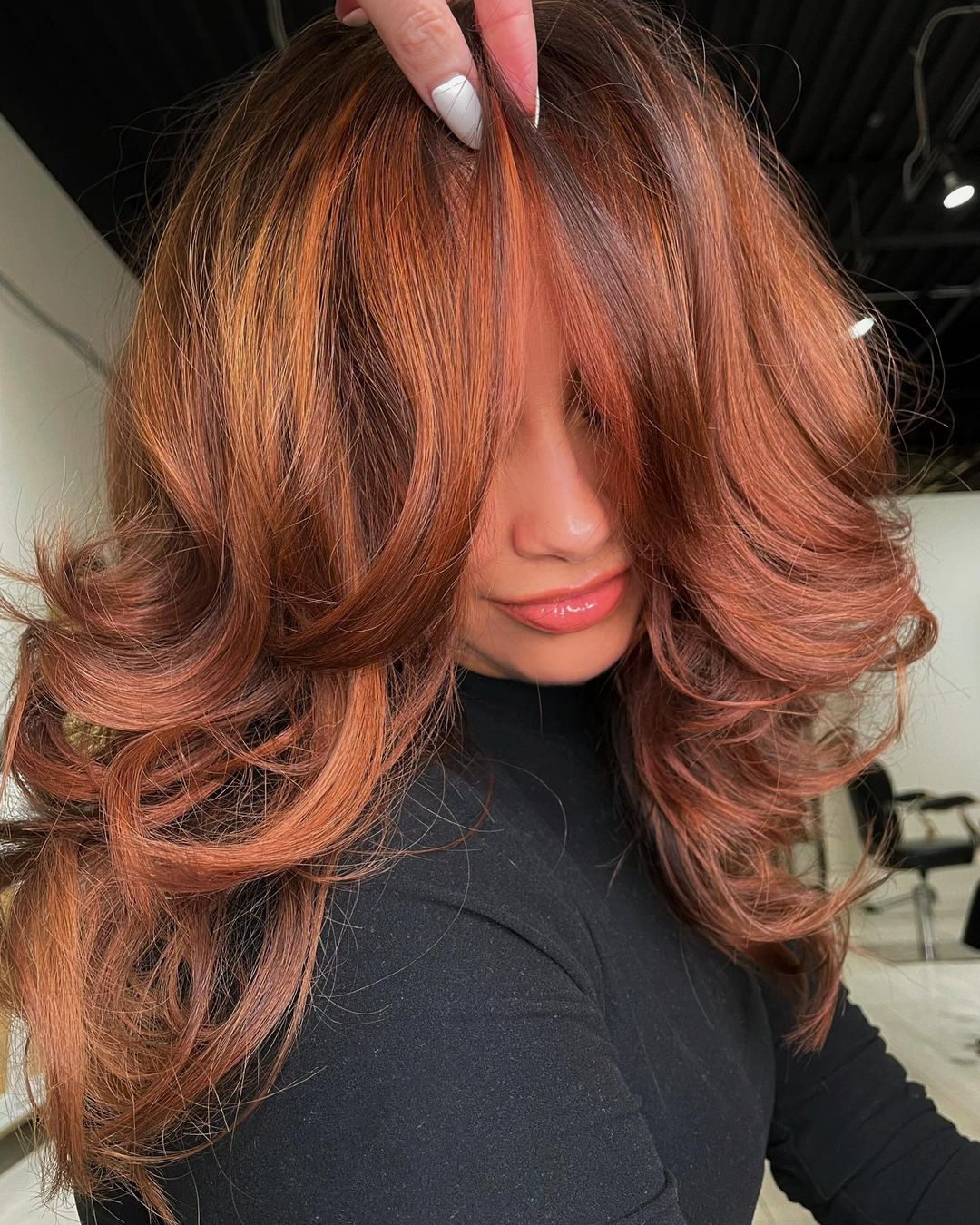 Deep Auburn Hair with Burnt Orange Balayage