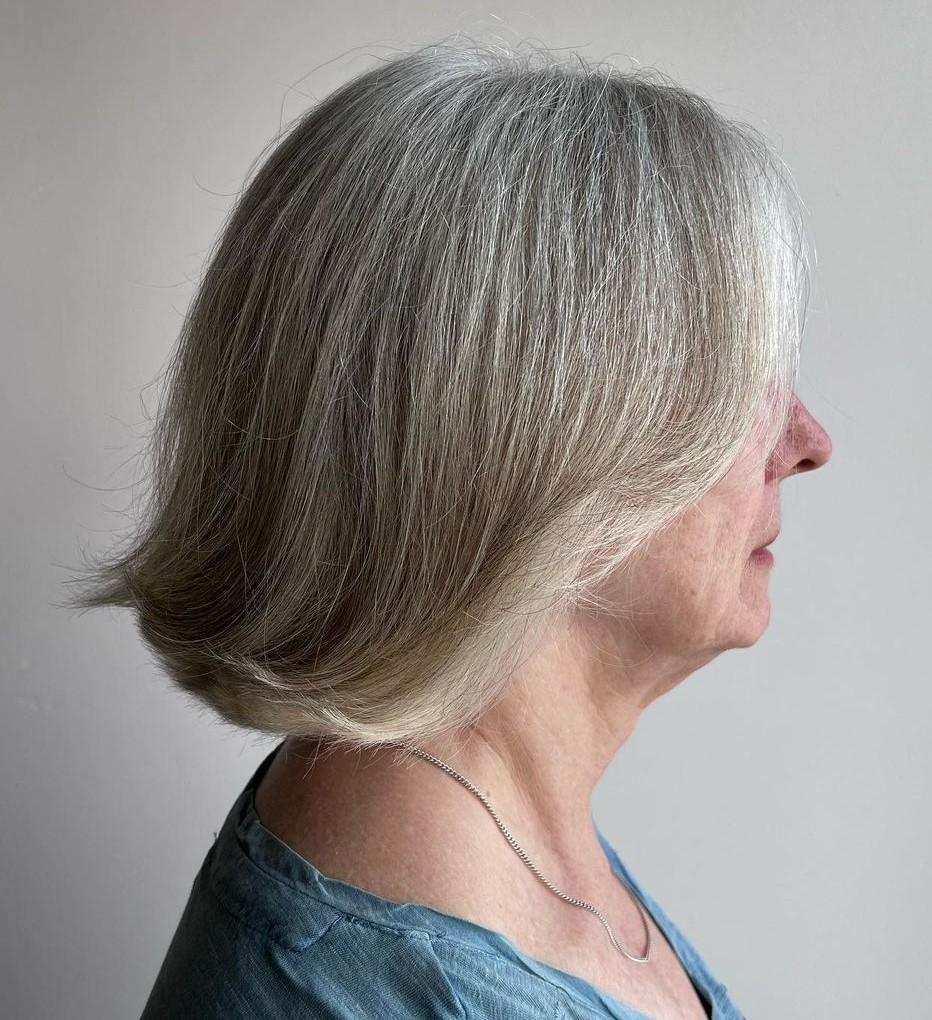Gray Bob with Flipped Edges