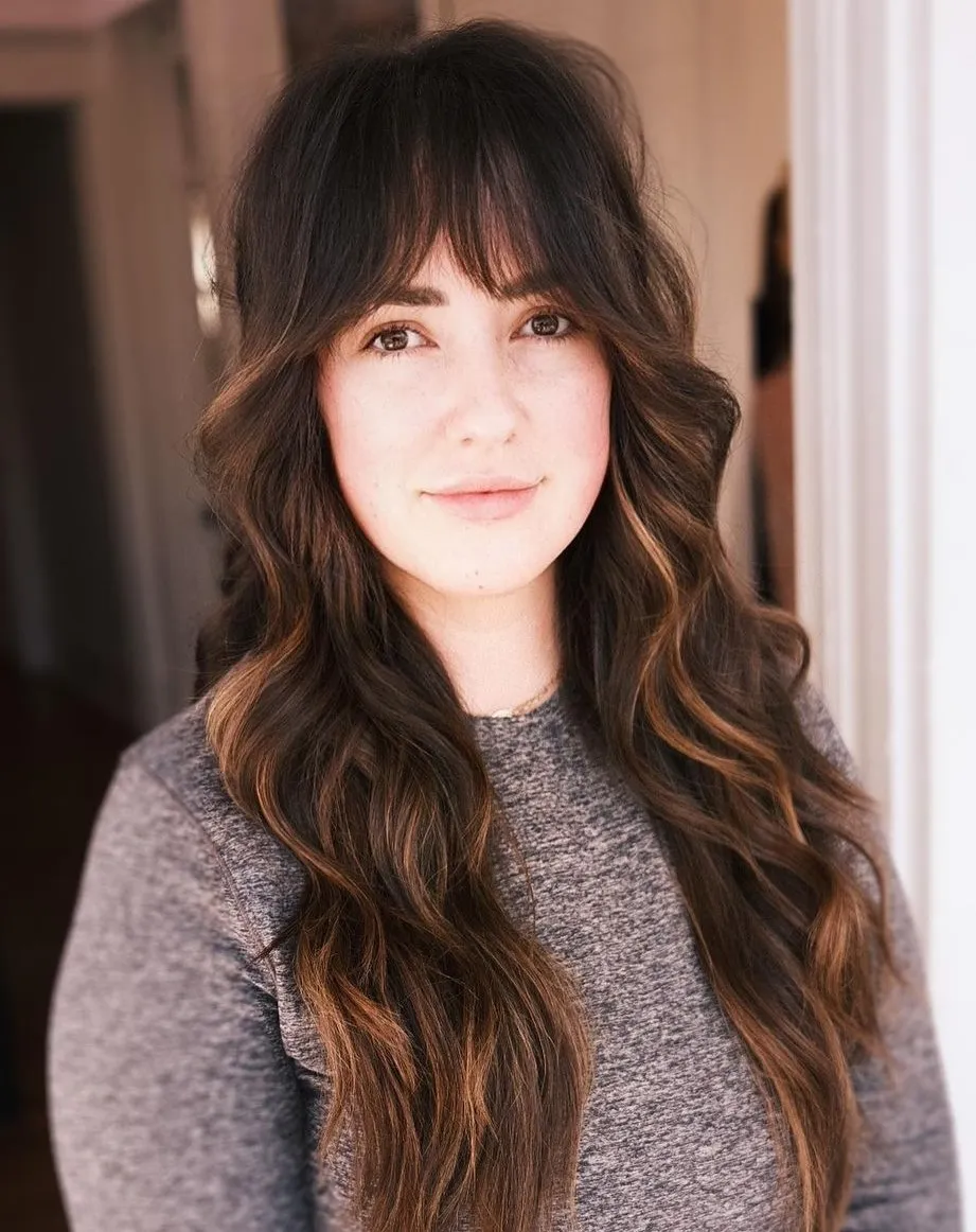 Long Hair with Tousled Bangs