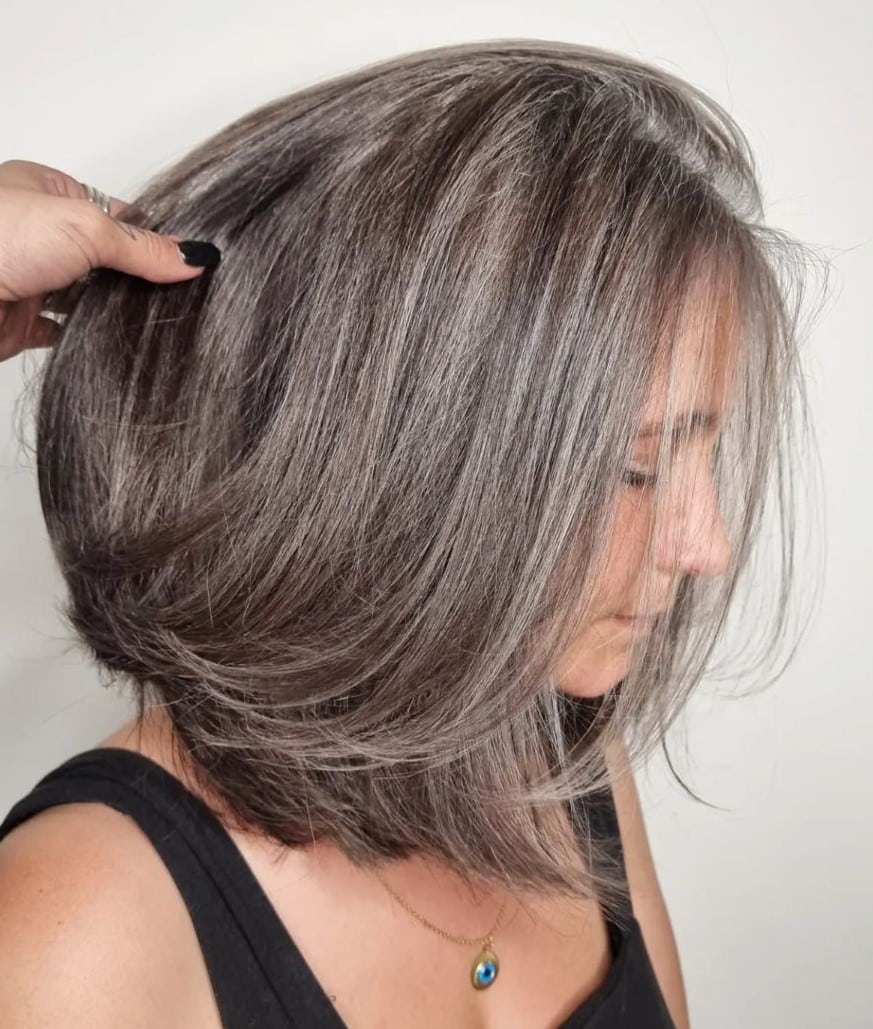 Long Mushroom Gray Bob