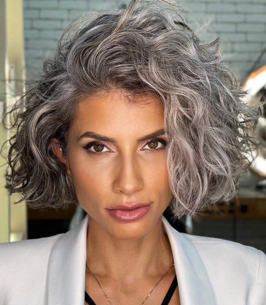 Salt-and-Pepper Bob with Enhanced Volume
