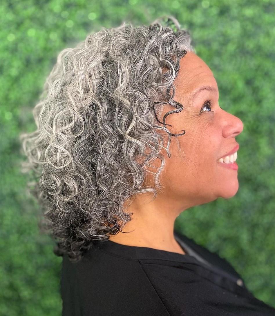 Salt-and-Pepper Curly Bob