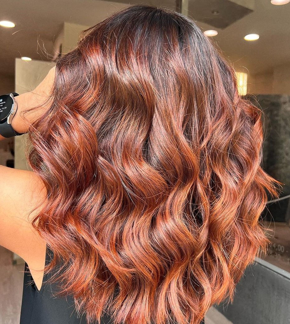 Sun-kissed Auburn Balayage