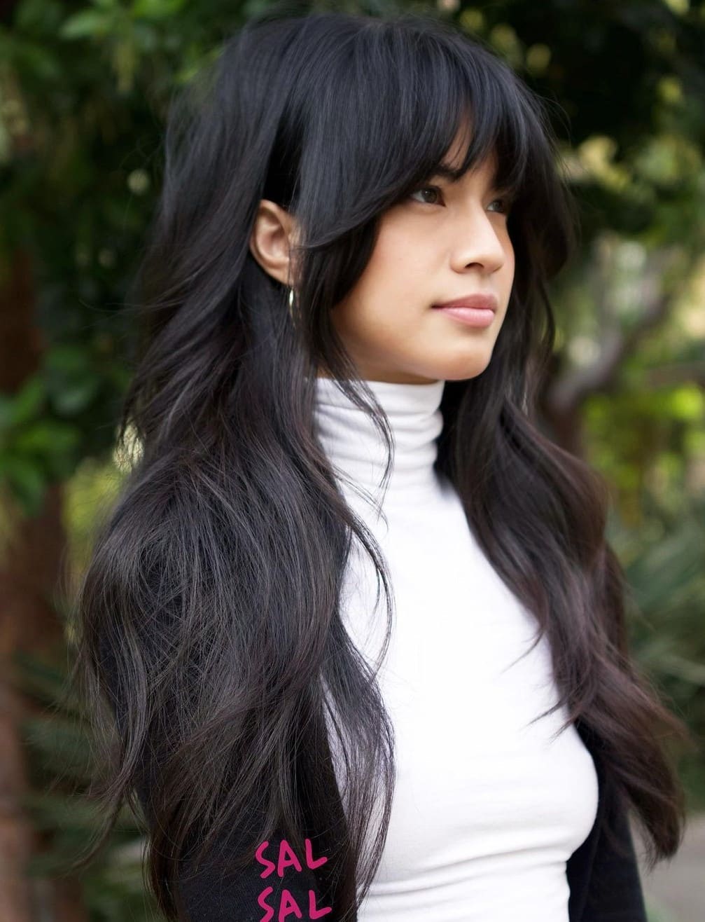 Voluminous Long Hair with Bangs