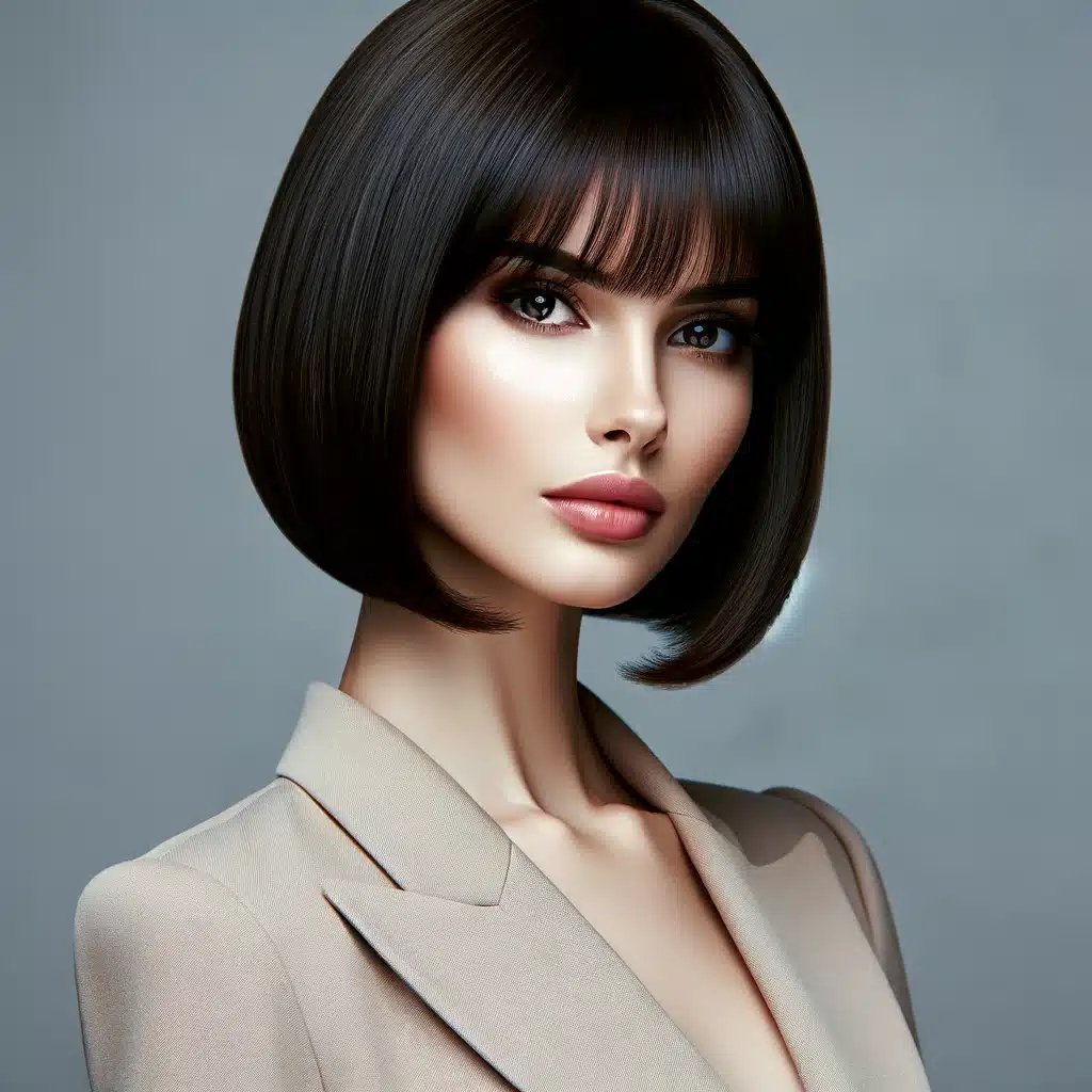 Sleek Bob with Angled Bangs