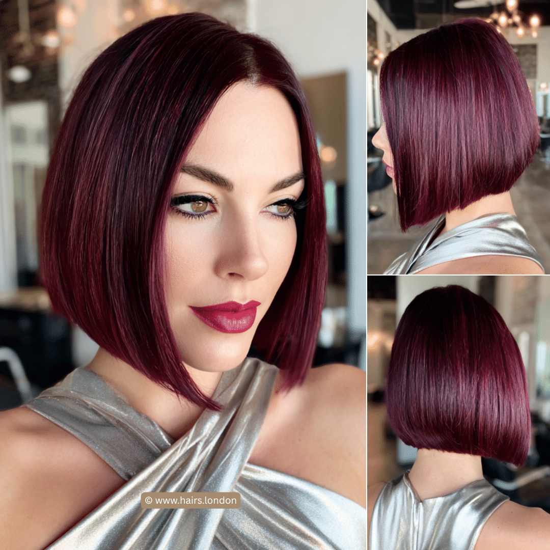 Velvet Cherry Red Bob Hair