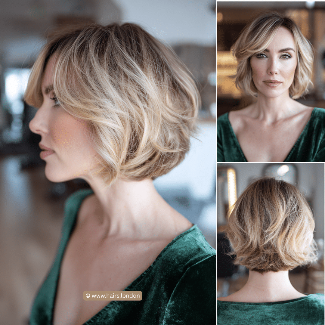 Soft Champagne Blonde Lob Hair