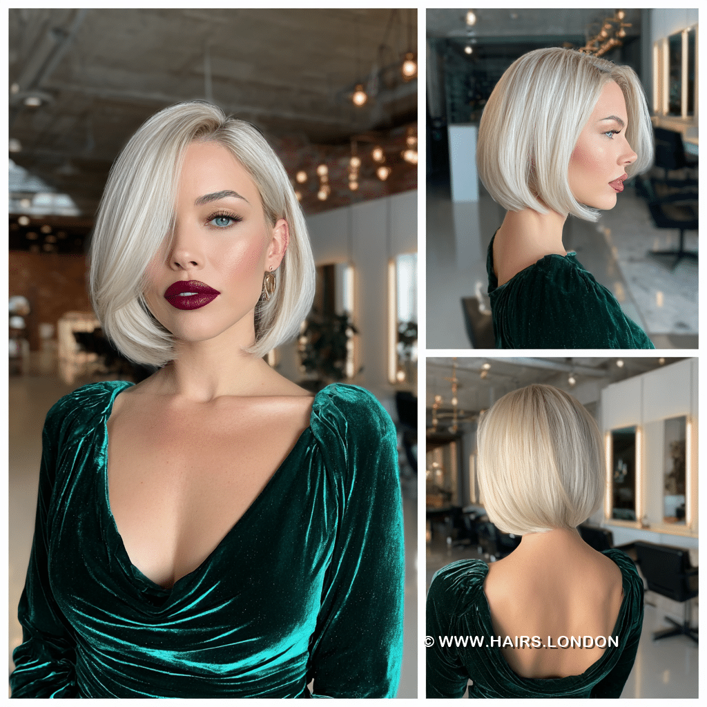 Creamy Vanilla Blonde Bob Hair