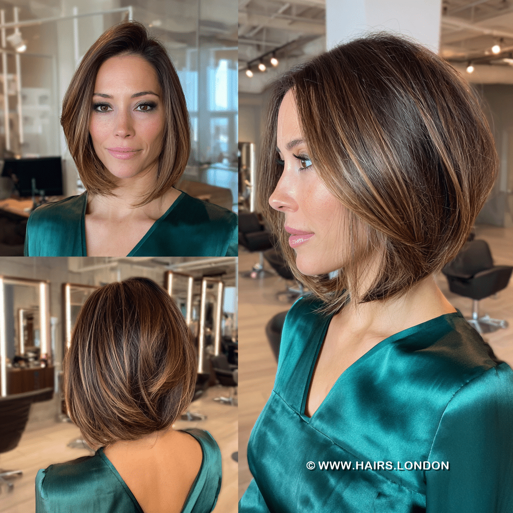 Chocolate Caramel Balayage Bob Hair