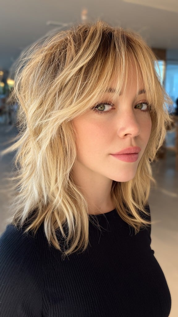 Blonde Shaggy Bob Hair