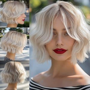 Icy Pearl Blonde Bob Hair