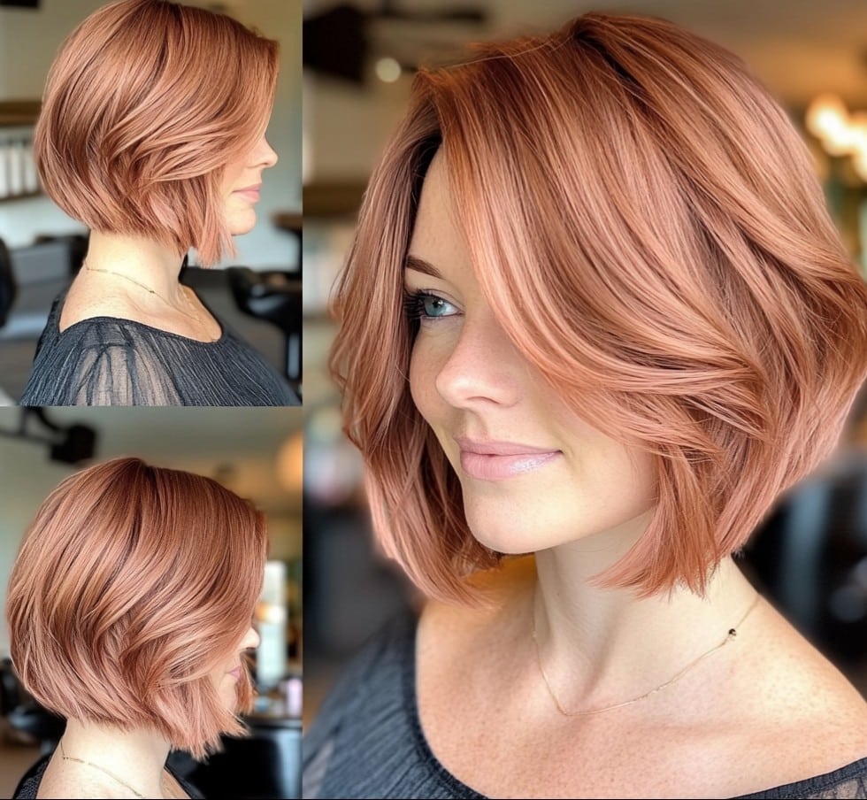 Soft Copper Bob Hair