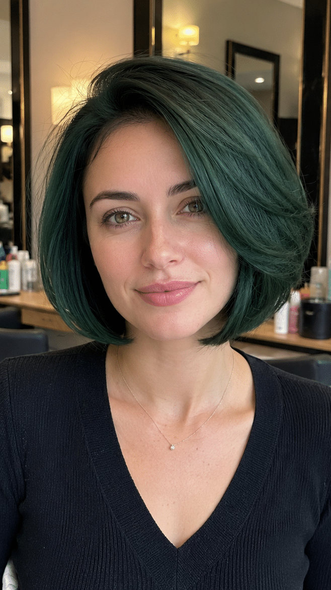 Emerald Velvet Bob Hair