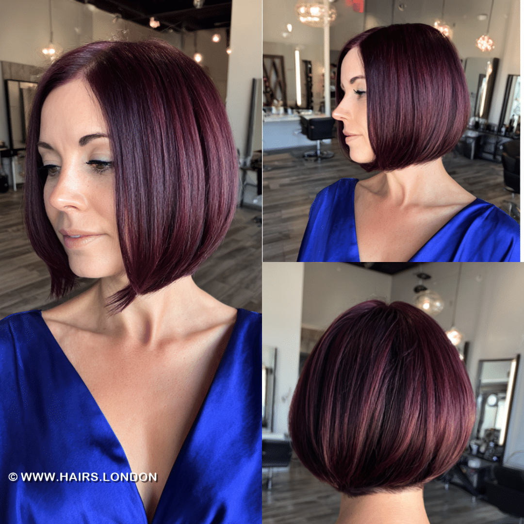 Deep Plum Burgundy Bob Hair