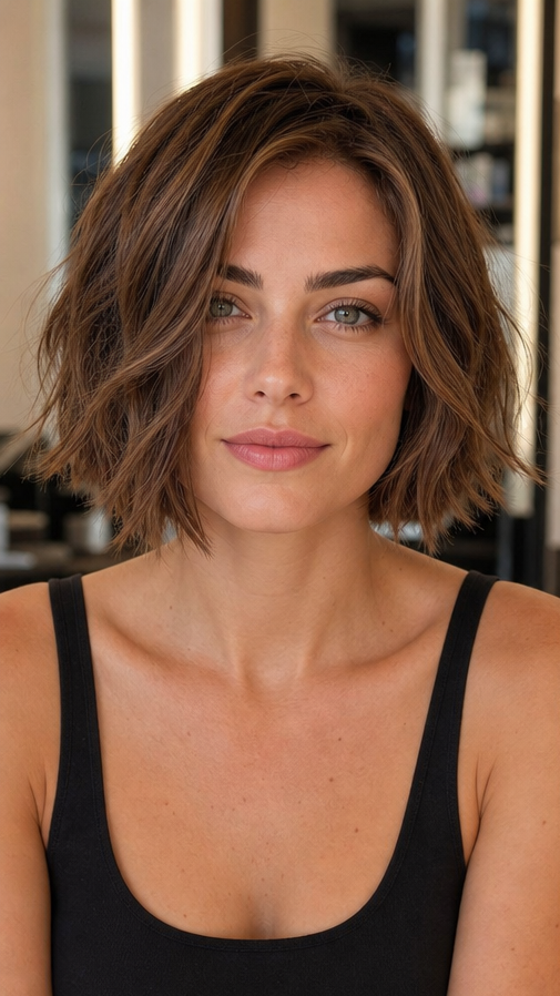 32 Chic Choppy Bobs for a Fresh and Fabulous Look Toasted Mocha Brunette Hair