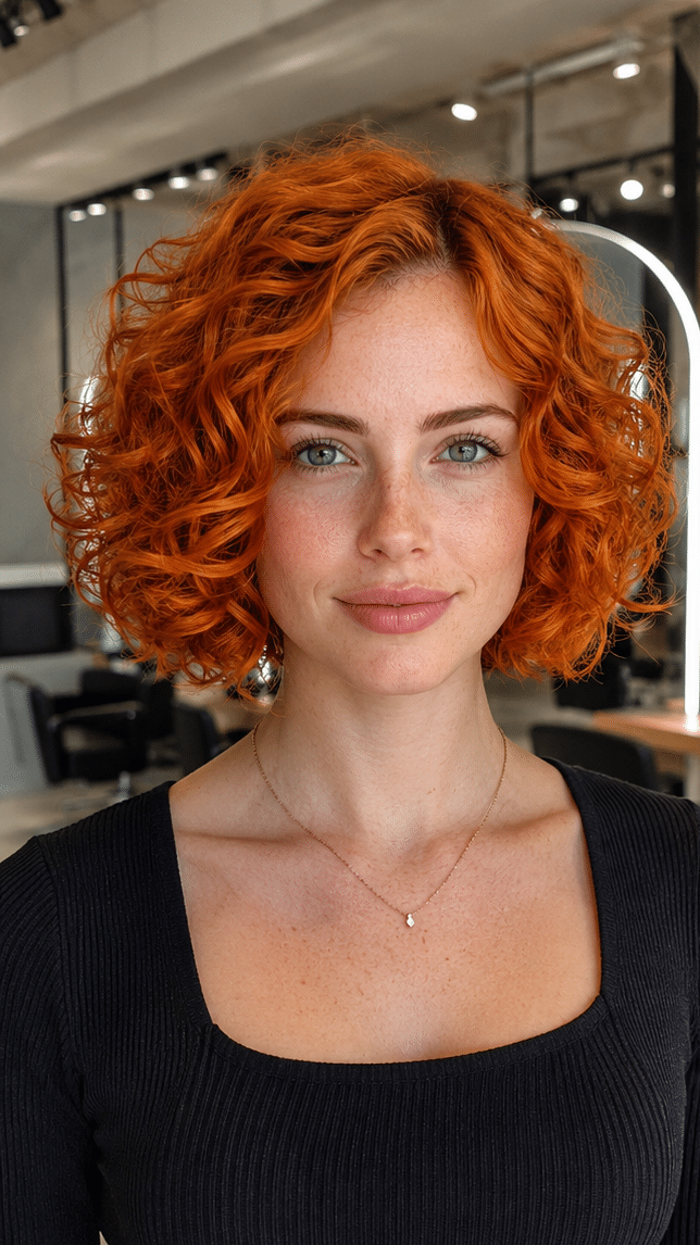 Vibrant Copper Curl Hair
