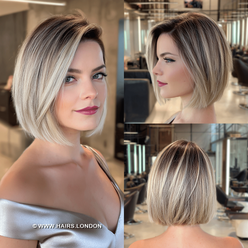 Cool Beige Blonde Bob Hair