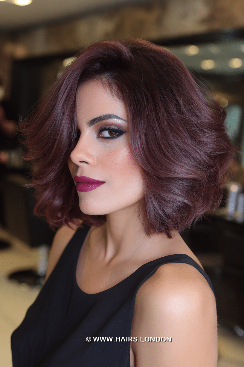 Velvet Plum Burgundy Bob Hair