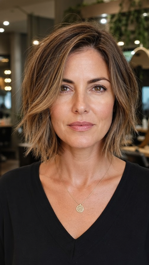 34 Stunning Layered Bob Haircuts for Effortless Style Honey Caramel Balayage Hair