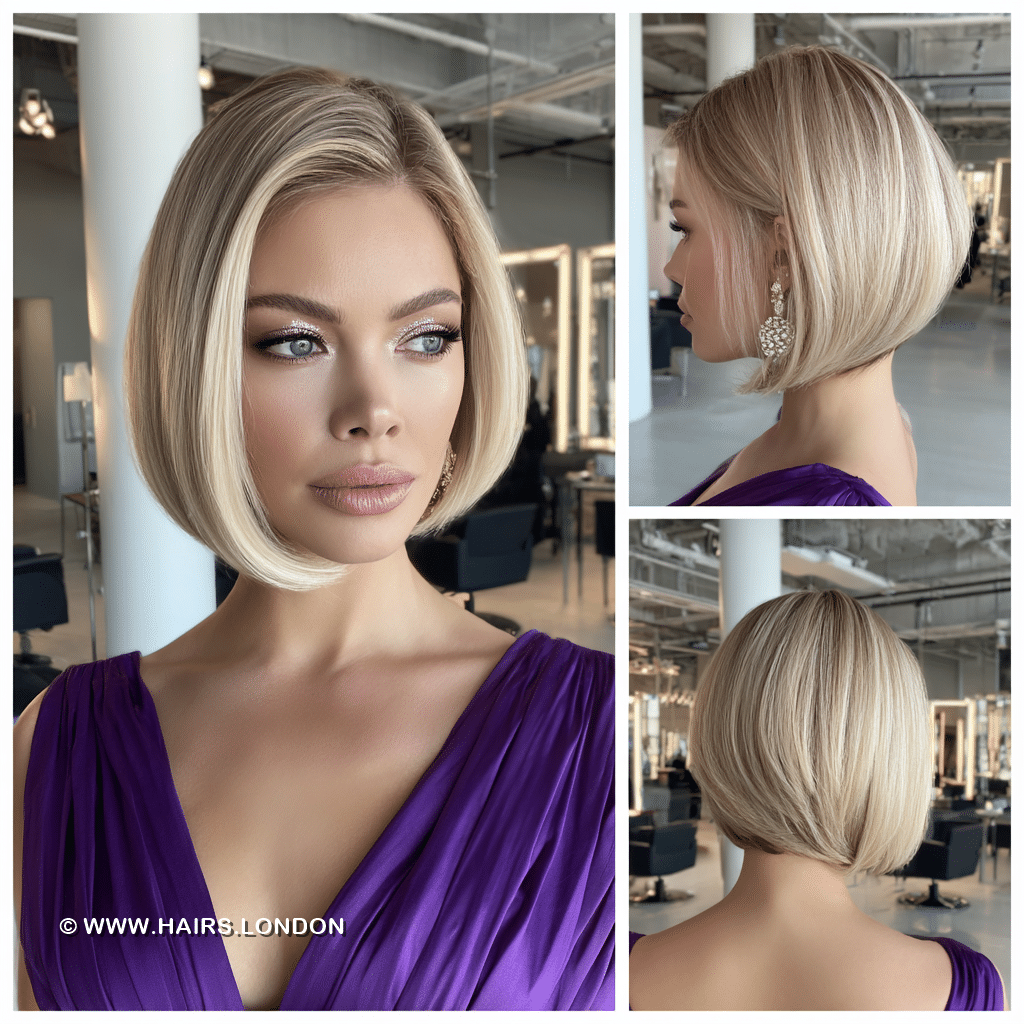 Creamy Vanilla Blonde Bob Hair