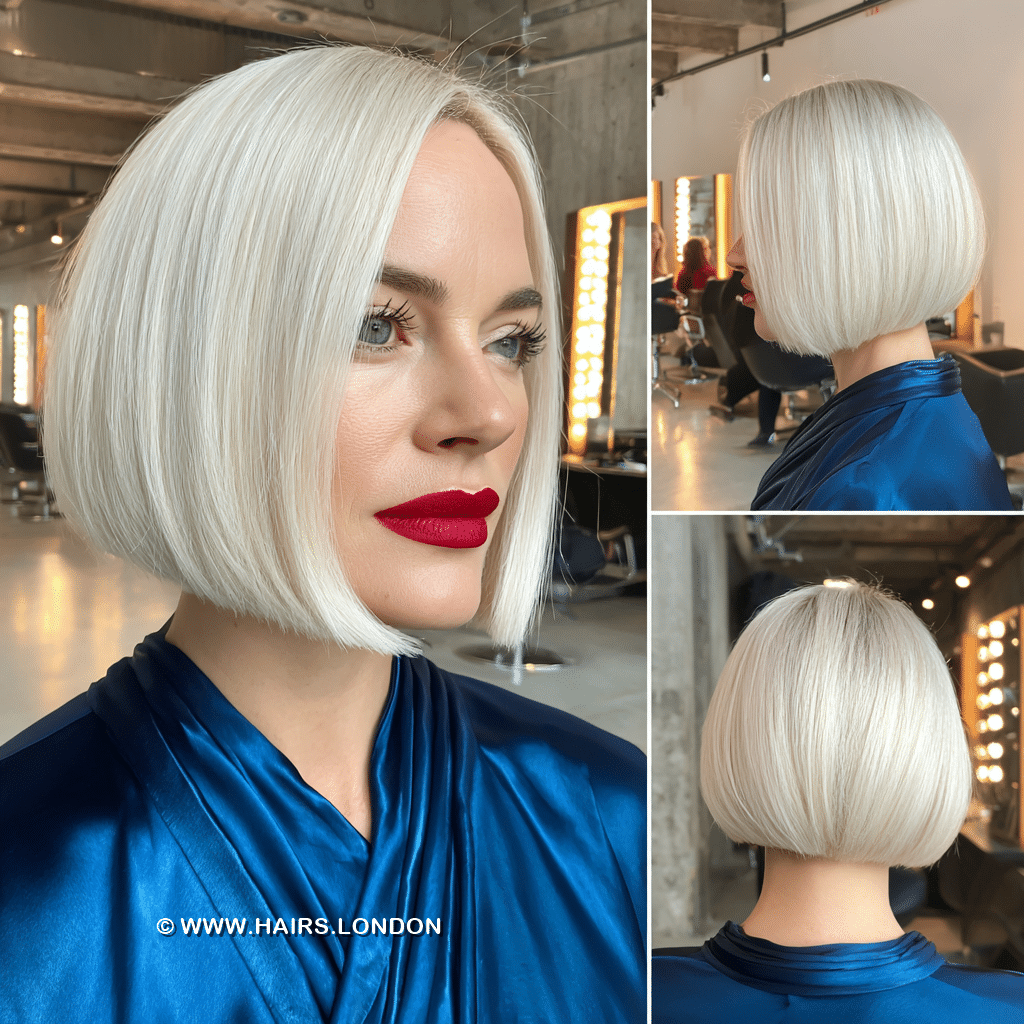 Icy Platinum Blonde Bob Hair