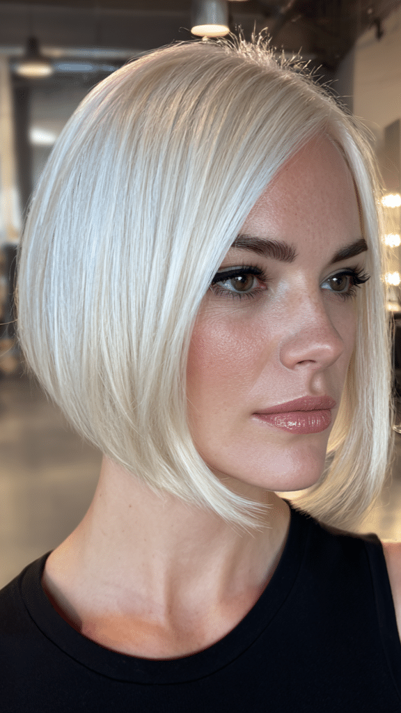 Creamy Platinum Blonde Hair