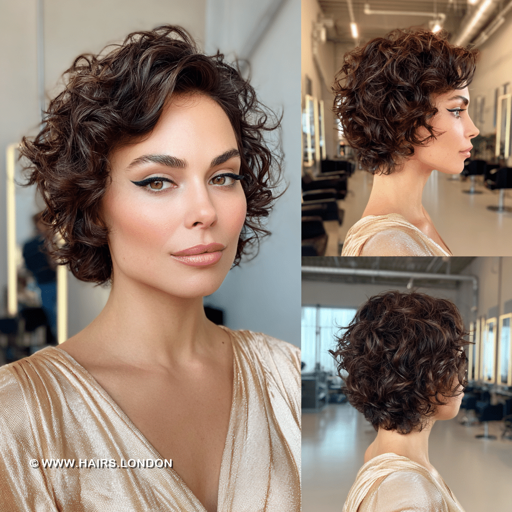 Deep Chocolate Curly Bob Hair