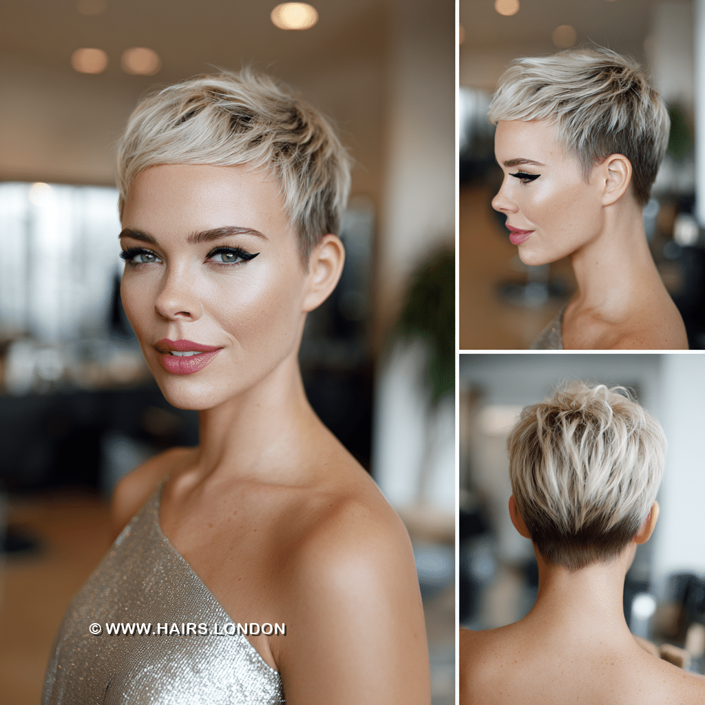 Icy Platinum Blonde Pixie Hair