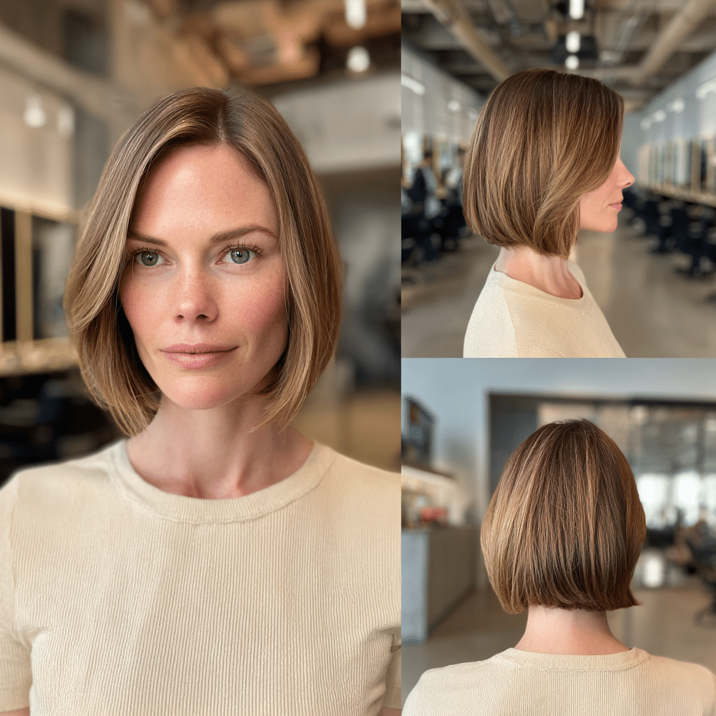 Warm Honey Brown Bob Hair