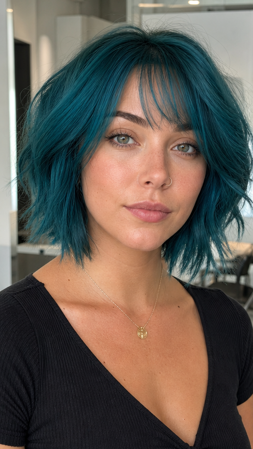 35 Gorgeous Layered Bob Haircuts with Essential Maintenance Tips Deep Teal Hair