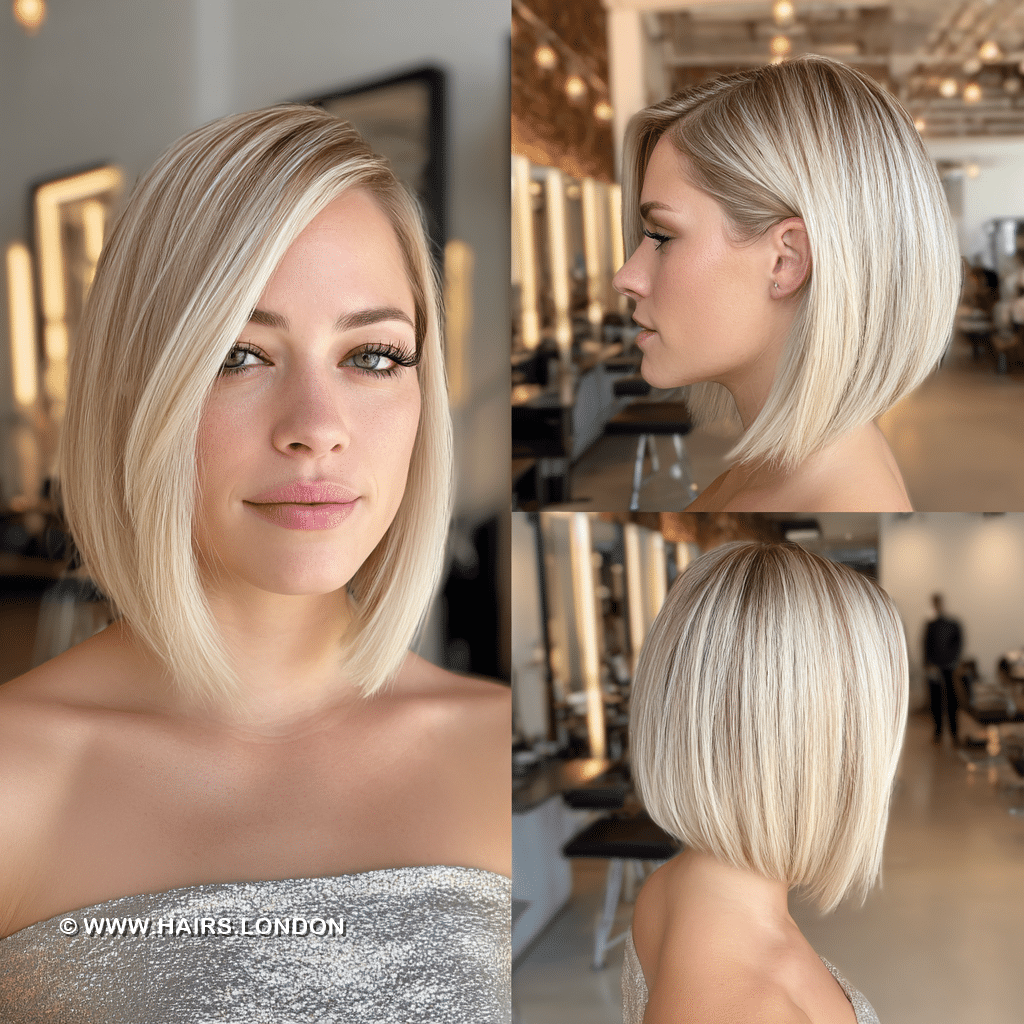 Icy Platinum Blonde Bob Hair